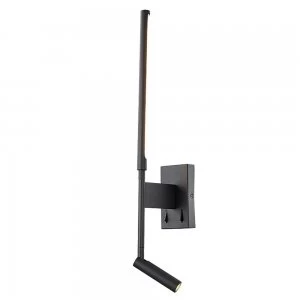 Image of Wall + Reading Light, 6W + 3W LED, 3000K, 592lm Total, Individually Switched, Sand Black