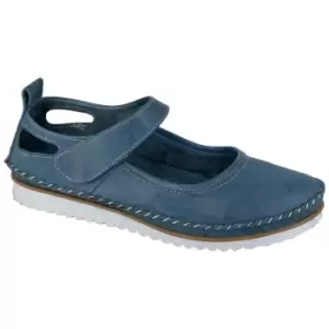 Image of Mod Comfys Womens/Ladies Softie Leather Casual Shoes (3 UK) (Blue)