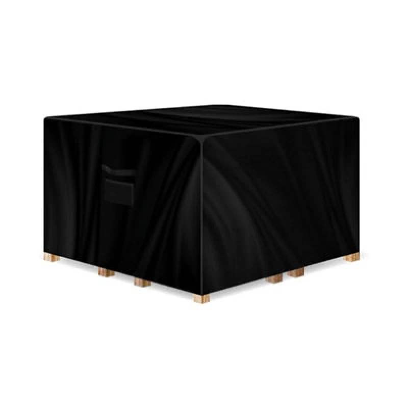 Image of Gracious Gardens Patio Cover Square 150x150x75cm Weatherproof Outdoor Garden Furniture Cover Black