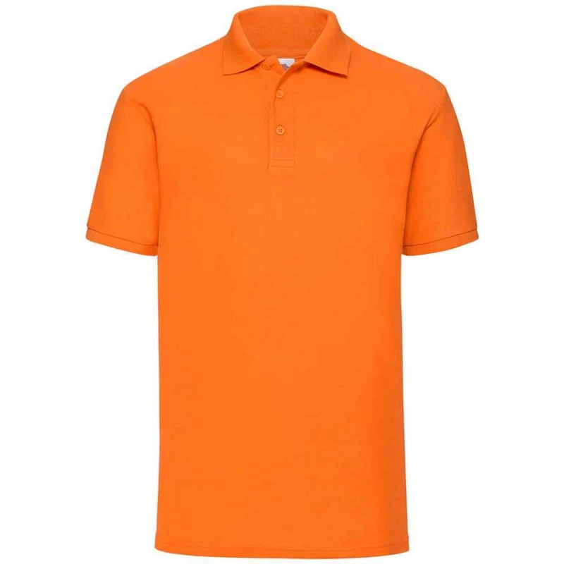 Image of Fruit Of The Loom Fruit of the Loom Men Pique Polo Shirt in Orange Size: Small Orange S Male 5063470870547