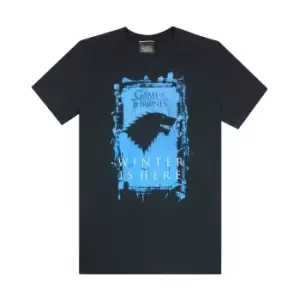 Image of Game of Thrones Mens Winter Is Here T-Shirt (L) (Black)