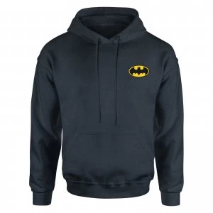 Image of DC Batman Logo Embroidered Kids Piped Hoodie - Navy - 11-12 Years