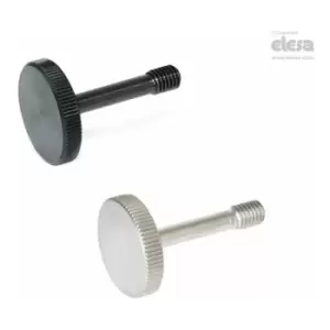 Image of ELESA Knurled retained grip knob-GN 653.2-M5-22-NI