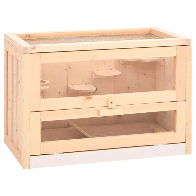 Image of VIDAXL Hamster Cage 60x35.5x42cm Solid Wood Fir Vidaxl 8720845956288