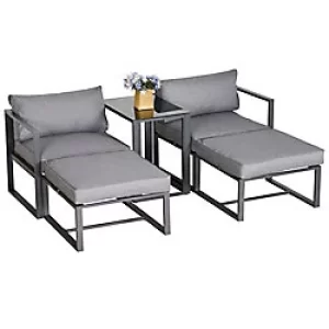 image of Outsunny Patio Dining Set 84B-482 Grey