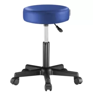 Image of Stool with Wheels Blue Faux Leather