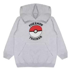 Image of Pokemon Girls Trainer Pokeball Hoodie (5-6 Years) (Heather Grey)