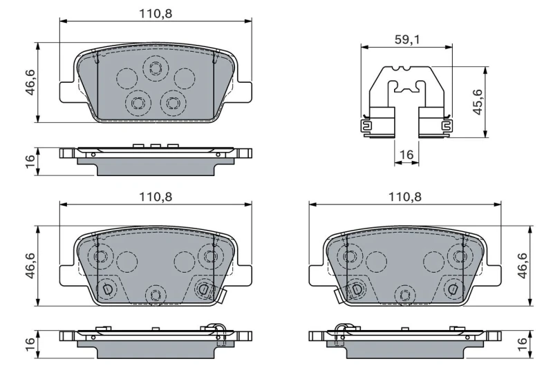 Image of Brake pad set Bosch 0 986 460 153