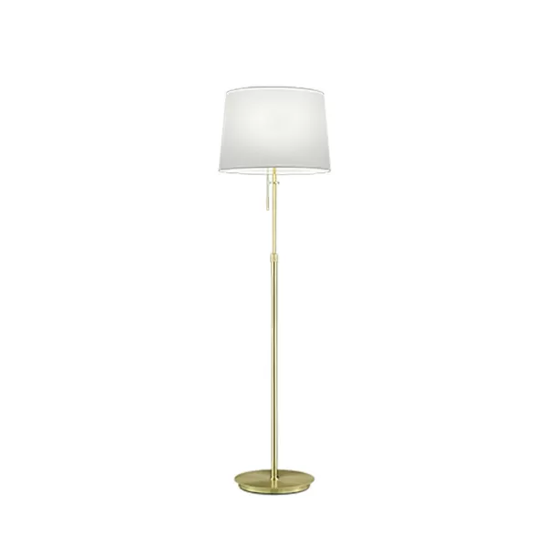 Image of Lyon Modern 3 Light Floor Lamp with Shade Brass Matt