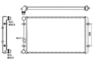 Image of NRF 509529A Engine Cooling Radiator Aluminium Mechanically jointed cooling fins