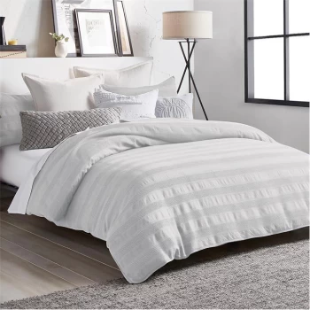 Image of DKNY Avenue Stripe Cotton Duvet Cover - Grey