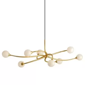 image of Signature 8 Light Linear Gold Leaf, Glass