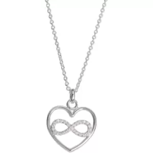 image of Ladies Unique & Co Sterling Silver 925 Pendant with CZ incl. Chain