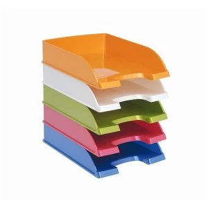 Image of Letter Tray Stackable Metallic Pink
