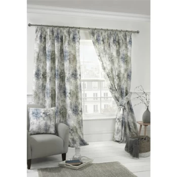 Image of Woodland Blue - Pencil Pleat Curtains - 66x72'/168x183cm