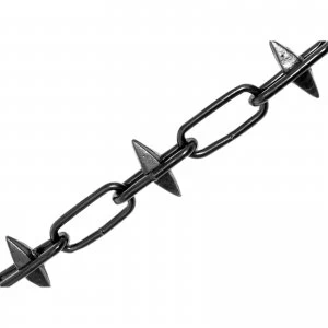 image of Faithfull Metal Spiked Chain Black Japanned 6mm 5m