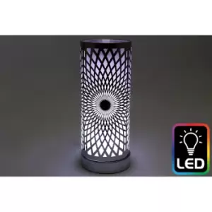 Image of LED Kaleidoscope Colour Changing Aroma Lamp (Silver)