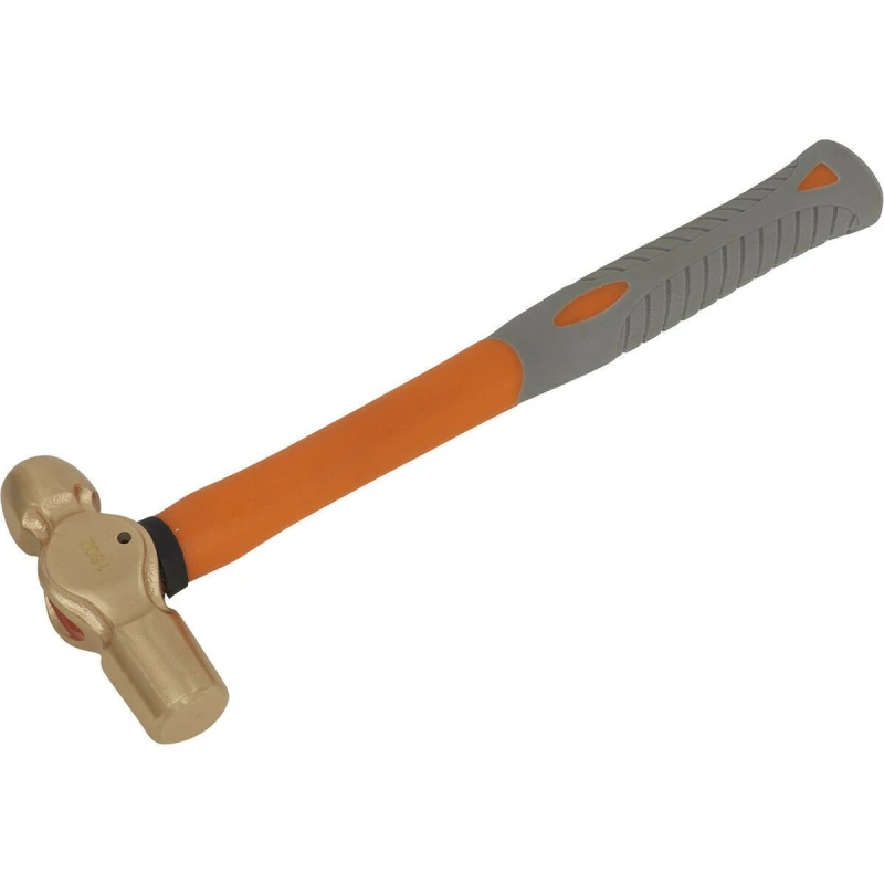 Image of Loops 16oz Ball Pein Hammer - Non-Sparking - Fibre Glass Shaft - Shock Absorbing Grip Clear