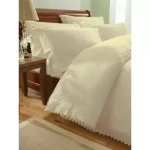 image of Portfolio Home - Balmoral Cream Single Duvet Cover Set Bedding Quilt Bed Set - Cream