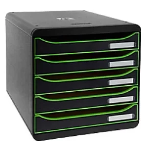 Image of Exacompta Big Box Plus Black Office, Black/Apple Green/Black, Pack of 1