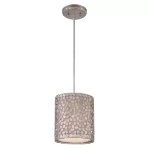 Image of 1 Bulb Ceiling Pendant Light Fitting Old Silver LED E27 100W Bulb