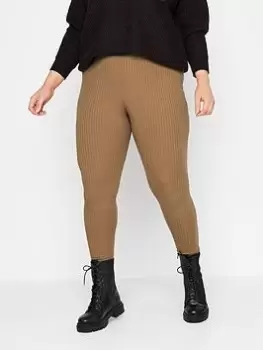 Image of Yours Rib Legging Camel, Natural, Size 20, Women