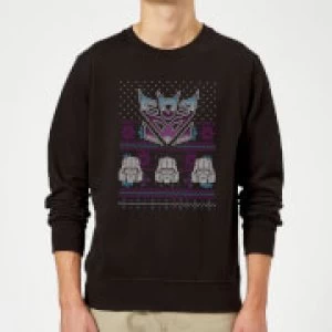 Image of Decepticons Classic Ugly Knit Christmas Sweatshirt - Black