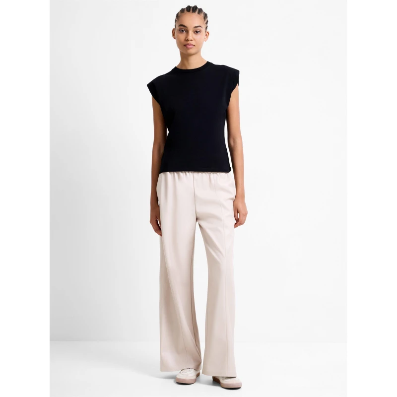 Image of French Connection Womens Tasha Faux Leather Trousers Cream female 8 (XS)