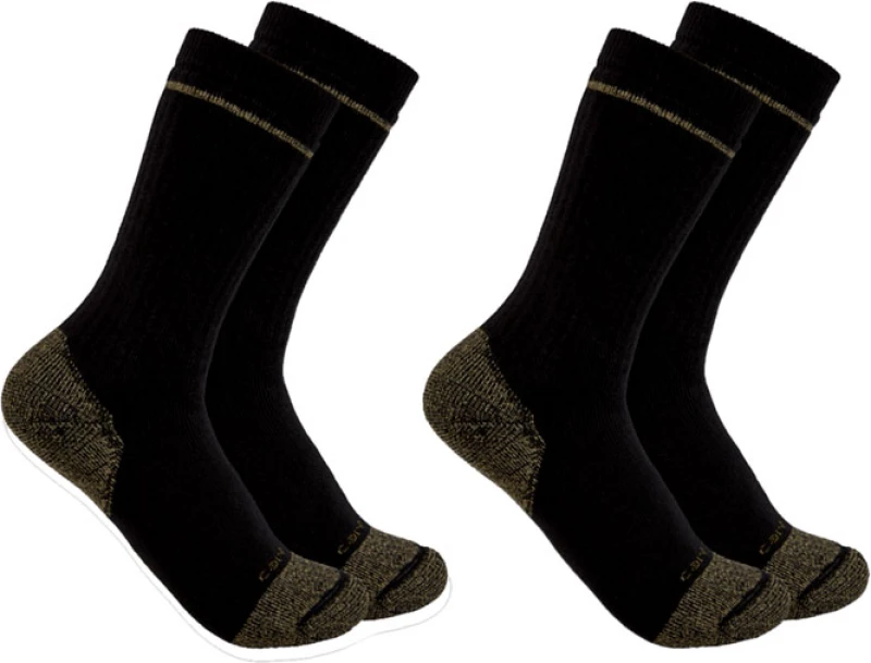 Image of Carhartt Steel-Toe, socks 2-pack , color: Black , size: L