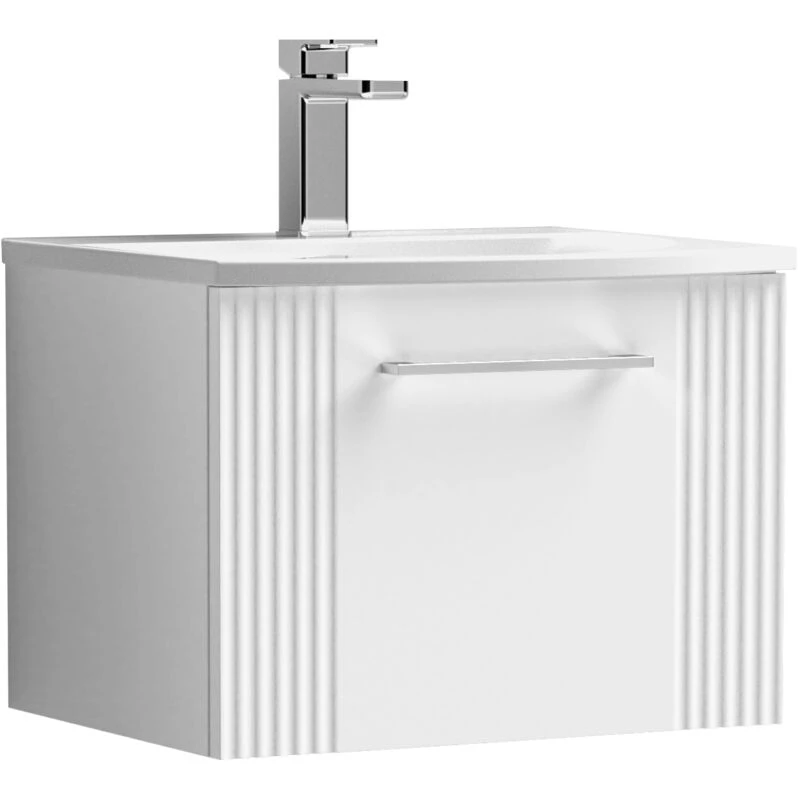 Image of Balterley 1 Drawer Wall Hung Vanity Unit Curved Basin White 500mm White
