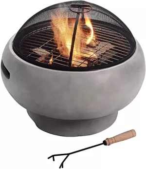 Image of Peaktop Peaktop Firepit Wood Burning Fire Pit For Logs Concrete Style