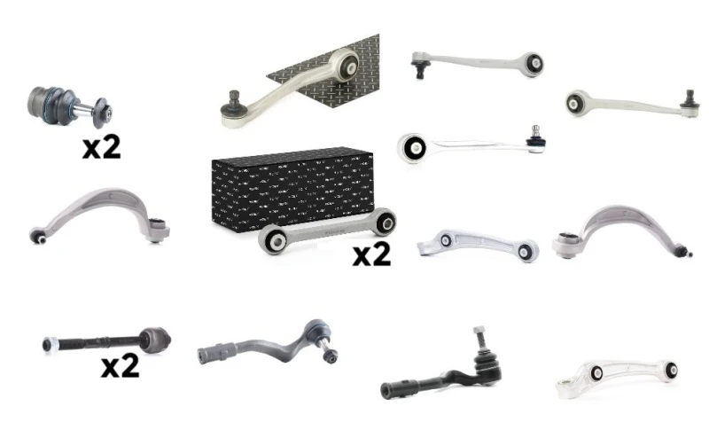 Image of RIDEX 772S0226 Control arm repair kit with fastening material, Front Axle, Trailing Arm Suspension Kit (772)