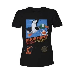 image of Nintendo Duck Hunt Game Cover Mens Large Black T-Shirt