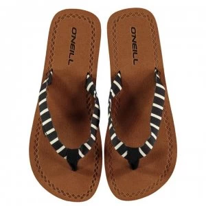 Image of ONeill Woven Flip Flops Ladies - Black AOP Wht