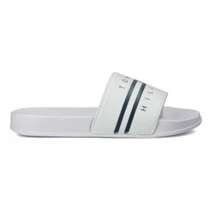 image of Tommy Hilfiger Flag Band Sliders - White 100