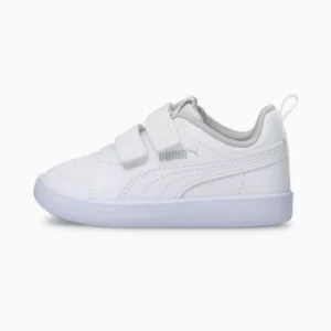 image of PUMA Courtflex V2 Babies' Trainers, White/Grey Violet Size 5 Shoes