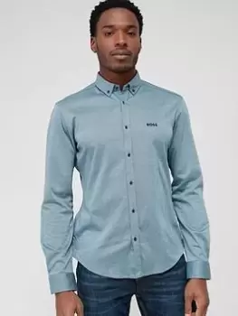 Image of BOSS Biado_r Longsleeve Shirt, Navy Size M Men