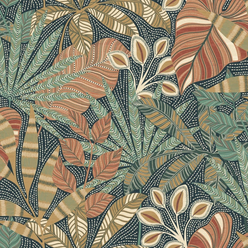 Image of Esselle Home Esselle Home Kirra Leaf Navy Wallpaper
