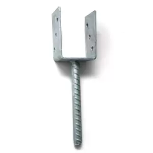 image of Moderix Zinc Plated U Type Post Fence Foot Anchors - Size 80 x 60 x 120 x 5mm, P