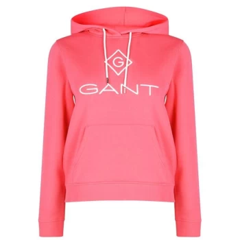 image of Gant Lock Up Logo Hoodie - Pink