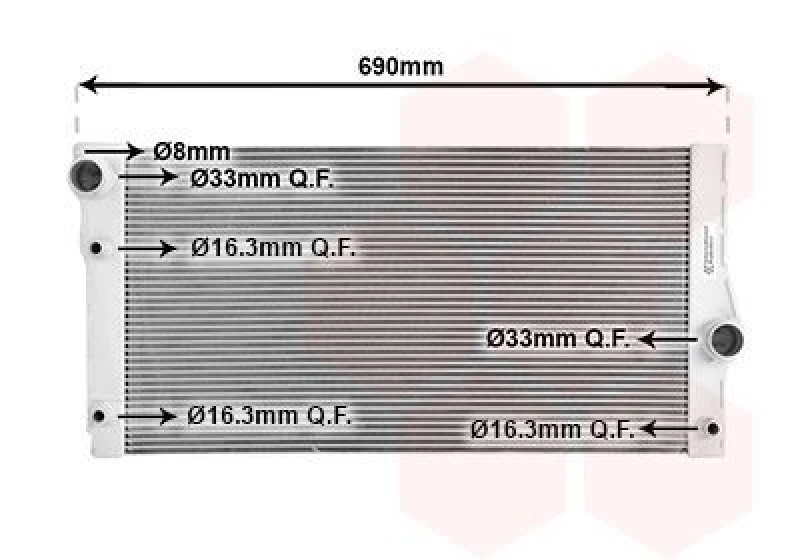 Image of VAN WEZEL Engine radiator VAN WEZEL 06012706