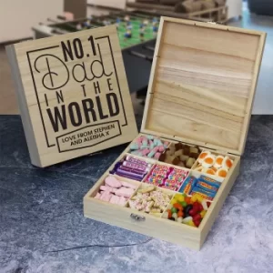 Image of Personalised No. 1 Dad Wooden Sweet Box