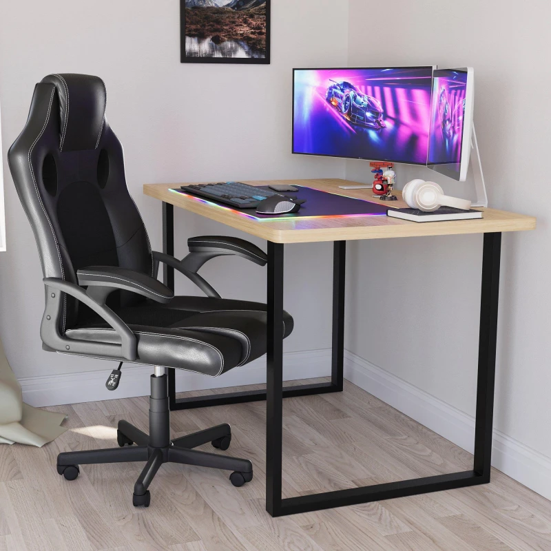 Image of Lassic Vida Designs Gaming Desk With U Shape Legs Oak unisex One Size