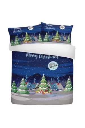 image of Bedlam Christmas Glow In The Dark Single Duvet Cover