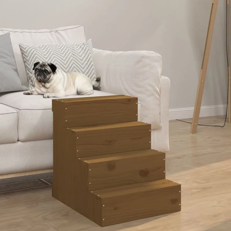 Image of VIDAXL Vidaxl - Pet Stair Honey Brown 40x49x47cm Solid Wood Pine 8720845519612