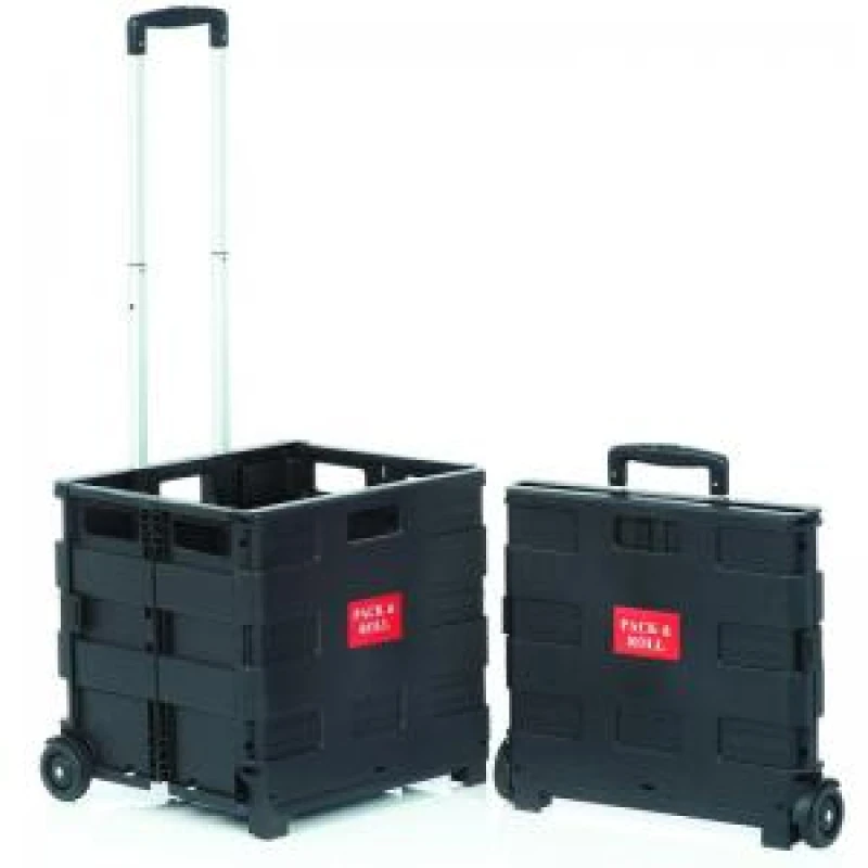 Image of SECO Seco Collapsible Shopping Cart Medium Black - ZY-MB-BK ZY-MB-BK