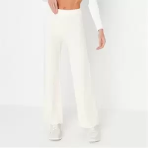 image of Missguided Petite Knitted Trousers - White