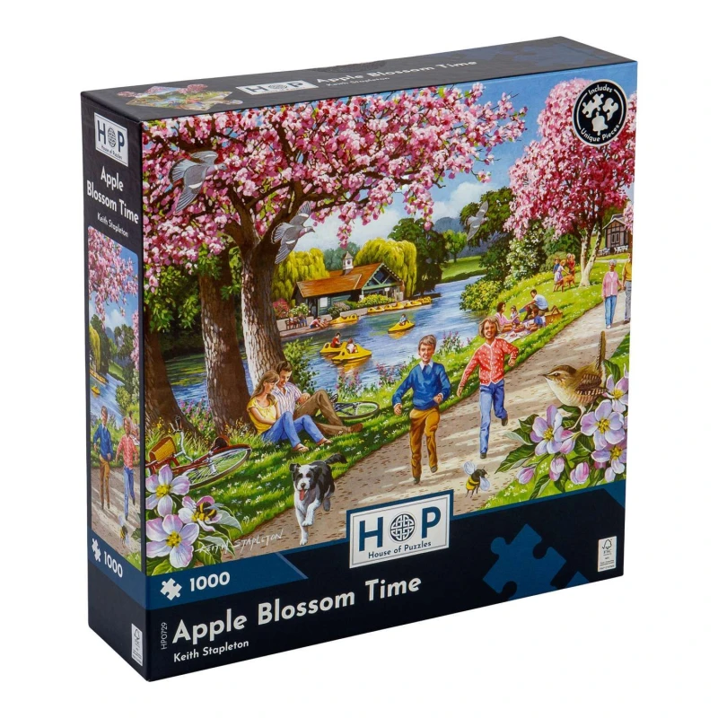 Image of The House Of Puzzles Apple Blossom Time 1000 Piece Jigsaw Puzzle Size: 1000 Pieces Multicolor Unisex 1000 Pieces