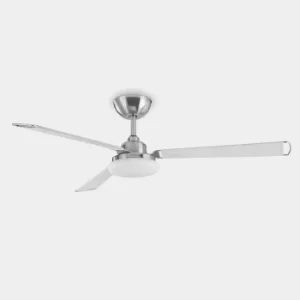 image of Calima 3 Blade 126cm Ceiling Fan with Light For Life LED Light Satin Nickel, White