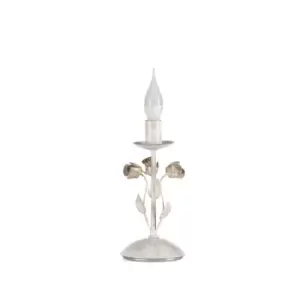 Image of Carolina Candle Flower Design Table Lamp, Ivory